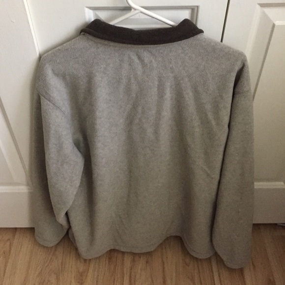 St Johns Bay Gray/Brown Pullover Fleece Mens L - Picture 3 of 5